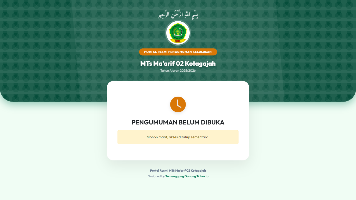 Sistem Digital Pengumuman Kelulusan (SKL Online)